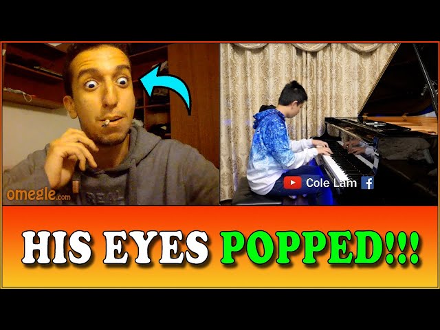 PIANO BATTLE! His Eyes Popped! Taking Piano Requests on Omegle | Cole Lam 13 Years Old