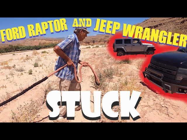 Ford Raptor, Jeep Wrangler, STUCK in the desert!