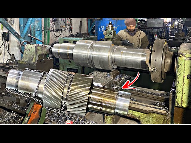 Industry Double Helical pinion shaft Making complete process |with 20th Century old Machine |Topwork