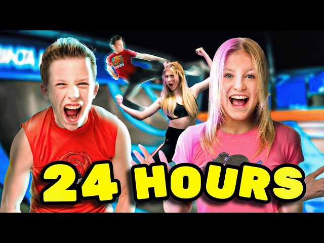 24 Hour Trampoline Park Challenge VS YouTubers!