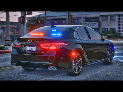 Playing GTA 5 As A POLICE OFFICER Gang Unit Patrol| Camry|| GTA 5 Lspdfr Mod| 4K